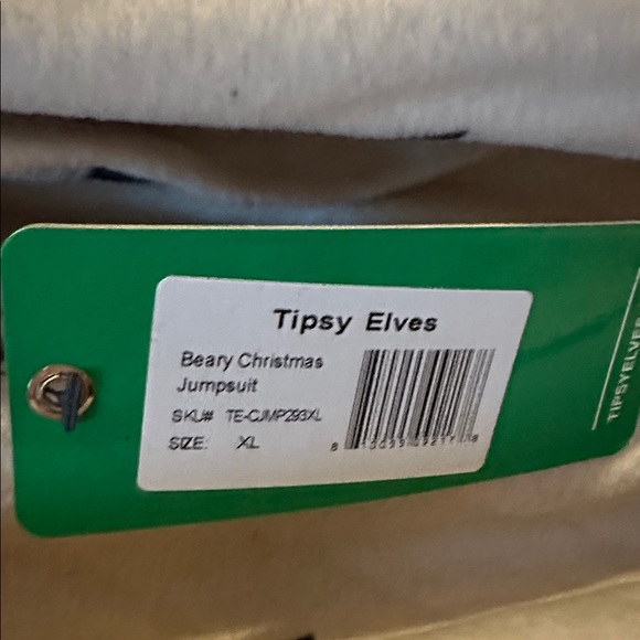 Men’s Beary Christmas Jumpsuit XL pjs !! Tipsy Elves with hood (onesies)!! - Picture 5 of 5